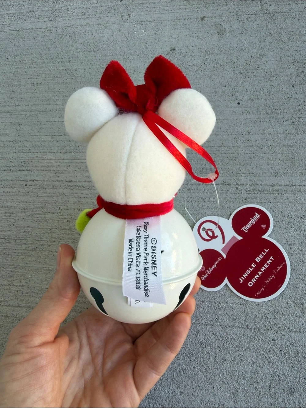 Disney Parks Minnie Mouse Jingle Bell Ornament Christmas Holiday Collection New